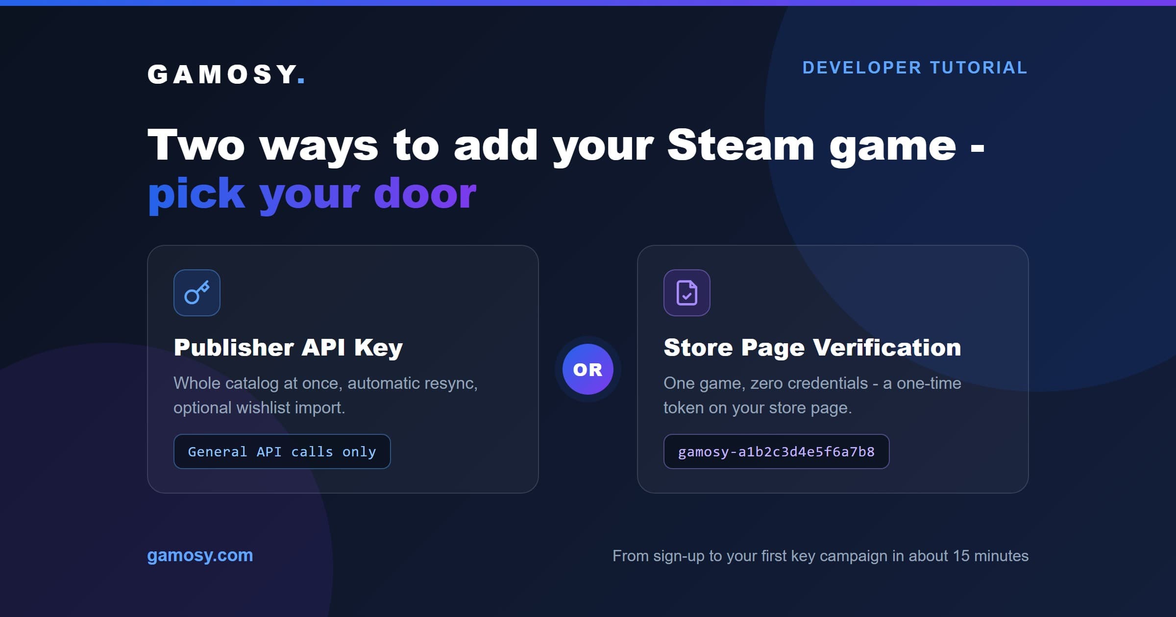 How to Add Your Steam Game to Gamosy: Publisher API Key or Store Page Verification